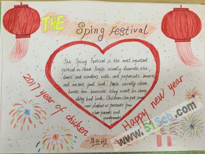 spring festival春节英语手抄报图片一