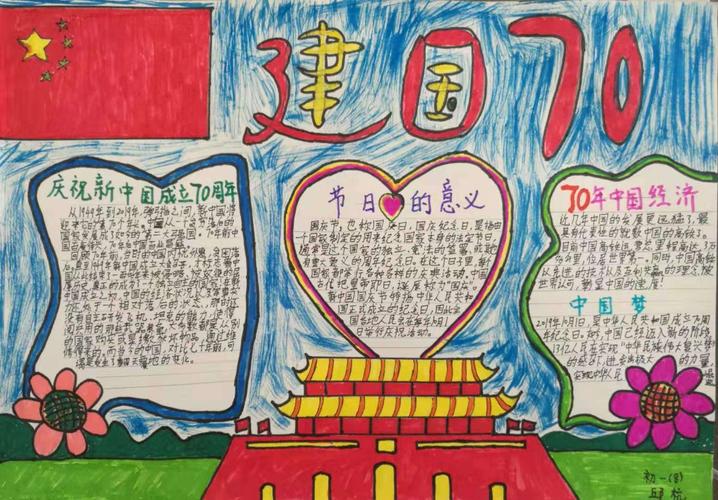 校区初一年级辉煌70载迎国庆主题手抄报展示 写美篇一个童心向祖国