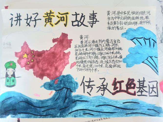 鄢陵县初级中学举办2021庆元旦讲好黄河故事传承红色基因 手抄报