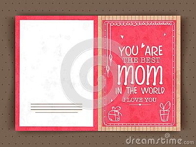 最佳的妈妈的典雅的贺卡设计世界的偶尔愉快的母亲节庆祝.