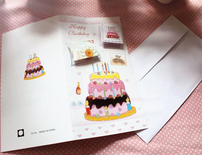 包邮韩国创意可爱立体贺卡生日邀请函儿童邀请卡生日留言小卡片