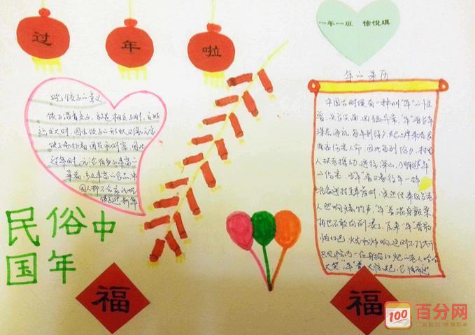 五年级春节手抄报图片简单又漂亮