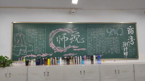 认真编排黑板报同学们用粉笔书写以图画传情表达对老师教育陪伴的