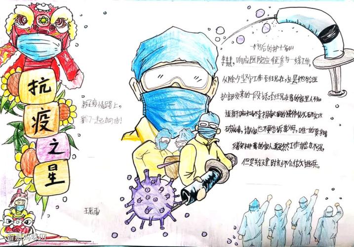 关于抗疫英雄的手抄报图片
