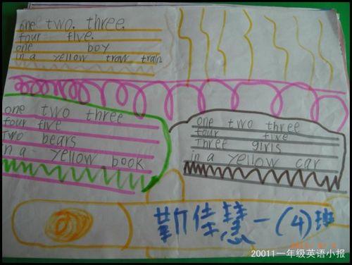 最简单的小学一年级英语手抄报彩笔勾勒数字英语谱写童趣椰博小学一