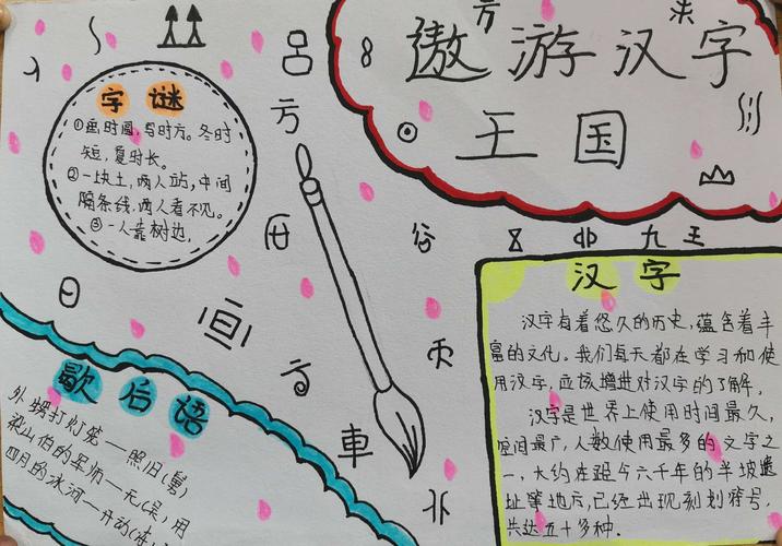 其它 遨游汉字王国手抄报展示 写美篇  第三单元是综合性学习《遨游