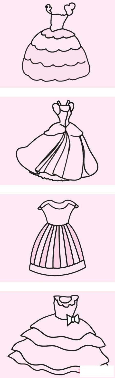 公主裙子画法图片