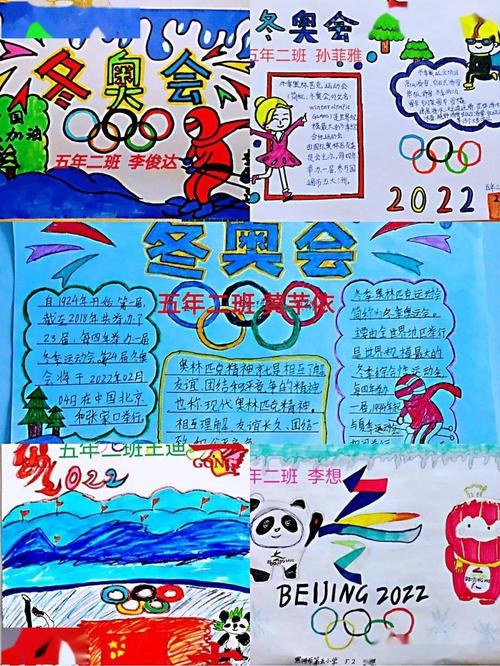 的奥运绘画手抄报大赛弘扬奥林匹克运动精神宣传家乡黑河冰雪美景