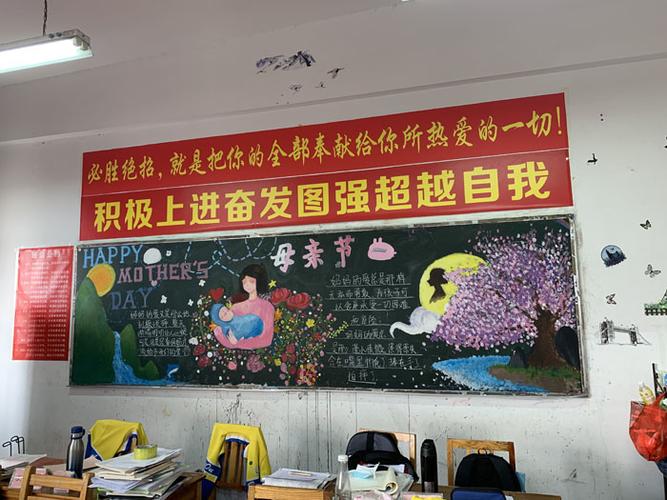 初二年级母亲节感恩母亲主题黑板报-桂林市桂电中学