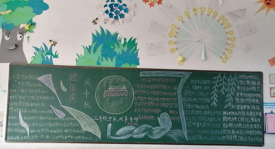 合家欢乐双节同庆埠里小学举办迎中秋 庆国庆黑板报评比活动