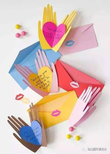 画花杆粘贴爱心母亲节卡片做好了花朵主题贺卡是一些比较简单的做法