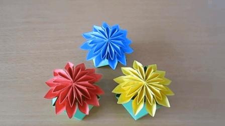 折纸教程漂亮的3d立体小花贺卡折法分享留着教孩子