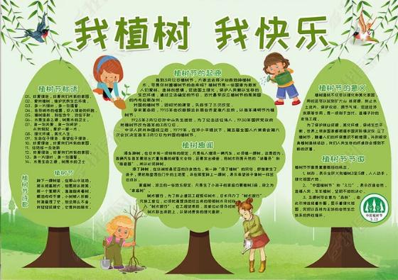 中国的植树节手抄报图片-生命在于绿色6
