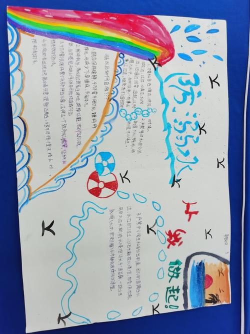渭城区二初中七年级四班预防溺水 珍爱生命手抄报展
